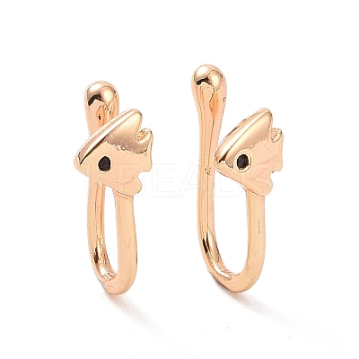 Black Cubic Zirconia Fish Cuff Earrings ZIRC-I064-07G-1