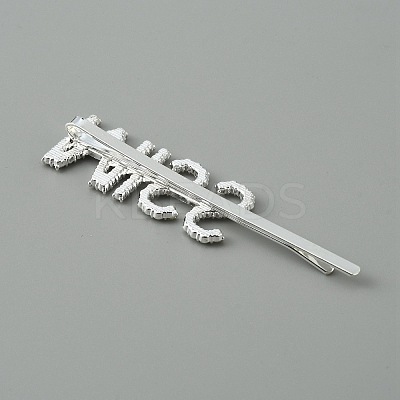 Word MISS Alloy Rhinestone Hair Bobby Pins FIND-WH0152-34D-S-1