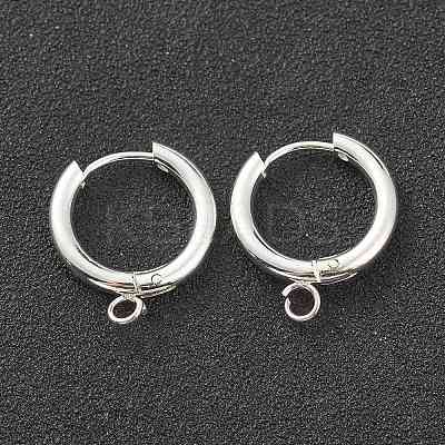 201 Stainless Steel Huggie Hoop Earring Findings LS-STAS-P283-01D-S-1
