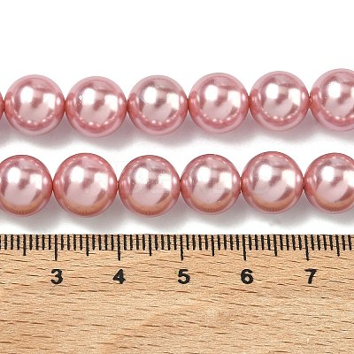 Electroplated Shell Pearl Beads Strands BSHE-G041-10mm-05-1
