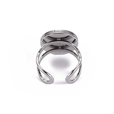 Tarnish Resistant 201 Stainless Steel Cuff Ring Findings STAS-S080-040C-P-1
