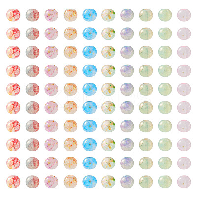 10 Colors Baking Painted Crackle Glass Bead Strands DGLA-TA0001-08A-1