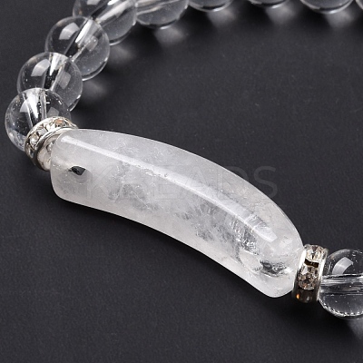 Natural Quartz Crystal Beads Charm Bracelets BJEW-K164-B01-1