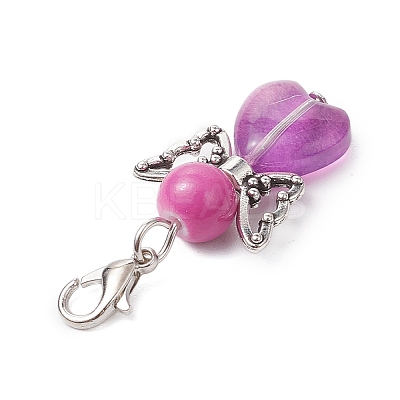 Angel Glass Pendant Decorations HJEW-JM02640-1