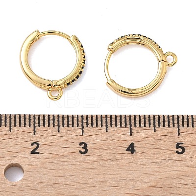 SHEGRACE Brass Micro Pave Clear Cubic Zirconia Hoop Earrings Findings XGR0154G-96G-1