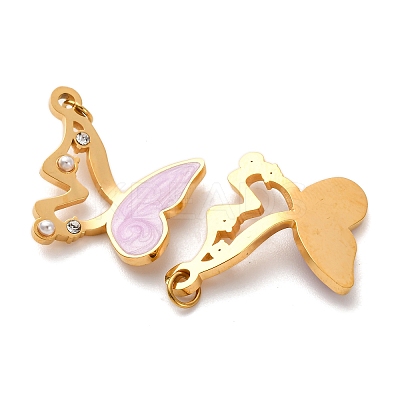 304 Stainless Steel Enamel Pendants STAS-U061-20G-02-1