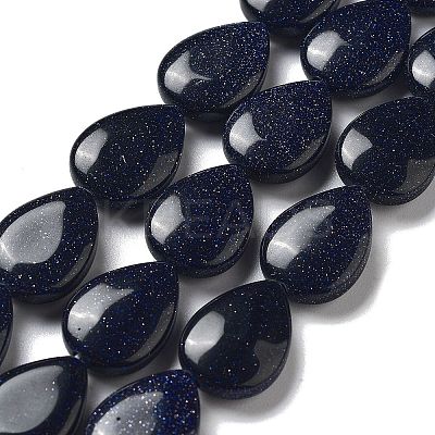 Synthetic Blue Goldstone Beads Strands G-P528-L06-01-1