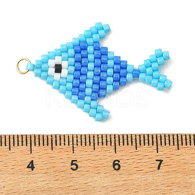 304 Stainless Steel & Cylinder Seed Beads Glass Pendants PALLOY-MZ01441-01-1