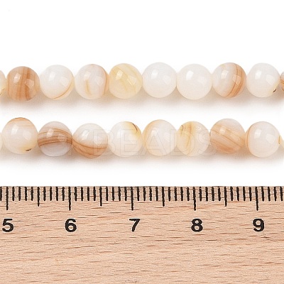 Natural Freshwater Shell Beads Strands SHEL-T011-02-6mm-1