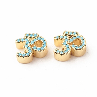 Rack Plating Brass Cubic Zirconia Beads KK-B051-04G-02-1