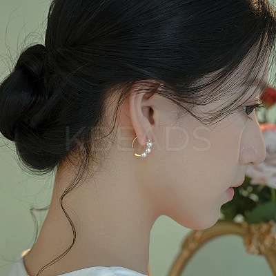 Alloy Plastic Pearl Round Cuff Earrings FS-WG69B0D-01-1