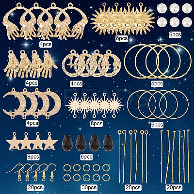 DIY Sun Moon Star Earring Making Kit DIY-SC0020-86-1