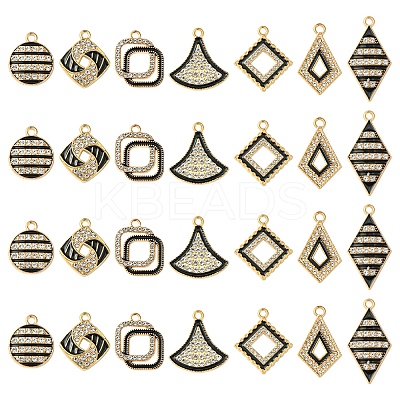 28Pcs 7 Styles Alloy Enamel Pendants FIND-FS0003-23-1
