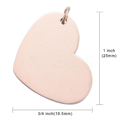 Ion Plating(IP) 304 Stainless Steel Stamping Blank Tag Pendants STAS-I311-26RG-1