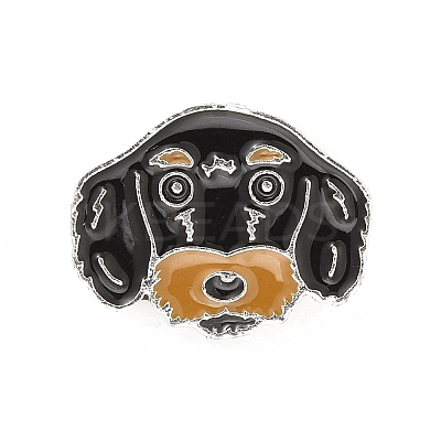 Dog Enamel Pin with Brass Butterfly Clutches JEWB-A006-02F-1