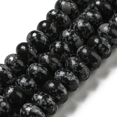 Synthetic Snowflake Obsidian Beads Strands G-D077-E01-03-1