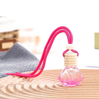 8ML Polygon Glass Perfume Bottles Air Freshener Diffuser Bottle Hanging Ornamen PW-WGF8FD9-03-1
