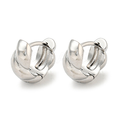 Brass Hoop Earrings EJEW-L211-010J-P-1