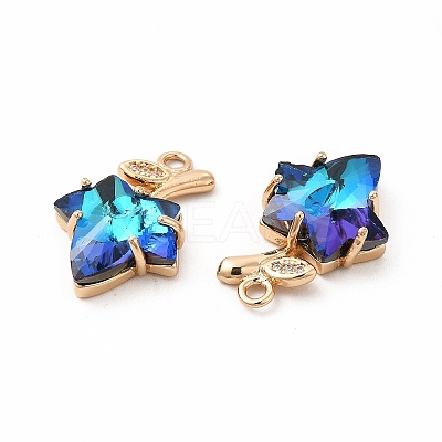 Brass with K9 Glass Charms KK-B071-14G-1