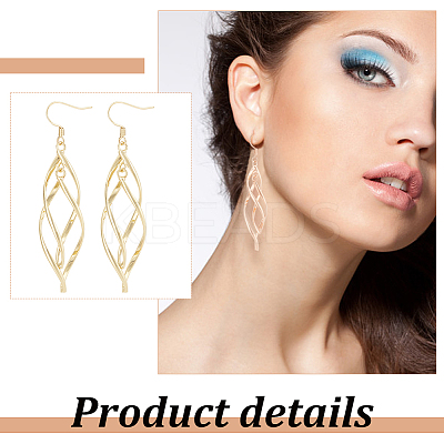 3 Pairs 3 Colors Brass Twist Wave Dangle Earrings for Women EJEW-AN0003-26-1