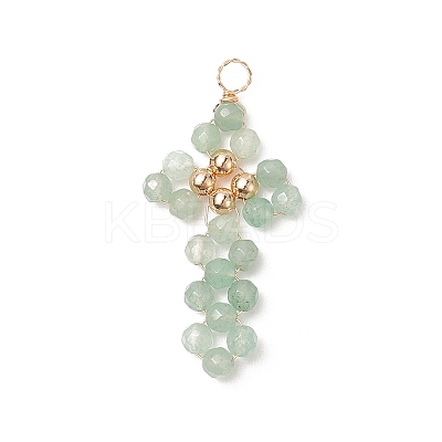 Natural Mixed Stone Copper Wire Wrapped Pendants PALLOY-JF02014-1