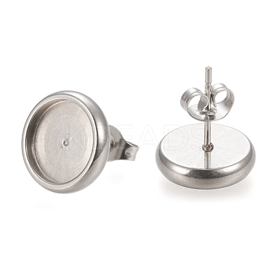 Non-Tarnish 304 Stainless Steel Stud Earring Settings STAS-K202-05D-P-1