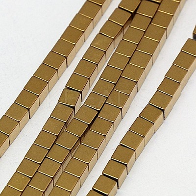 Electroplate Non-magnetic Synthetic Hematite Beads Strands G-J170A-2x2mm-07-1