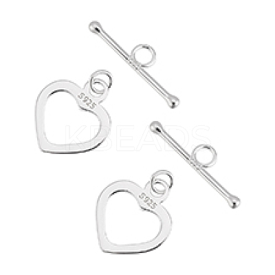 2Pcs 925 Sterling Silver Toggle Clasps FIND-PH0022-60-1