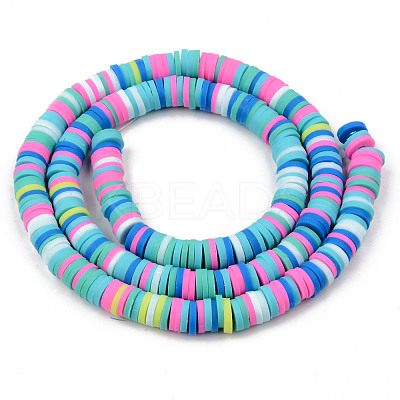 Handmade Polymer Clay Beads Strands CLAY-R089-6mm-101-1