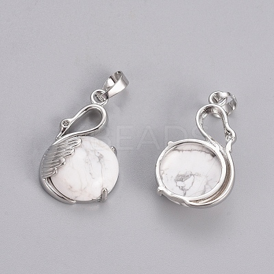 Natural Howlite Pendants G-L512-N10-1