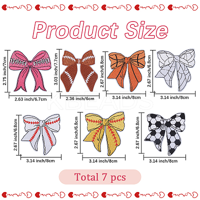 7Pcs 7 Styles Polyester Embroidery Iron on Clothing Patches PATC-GF0001-63-1