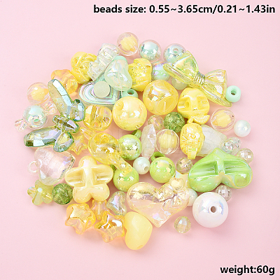 60G 2 Colors Acrylic Beads MACR-YW0003-36B-1
