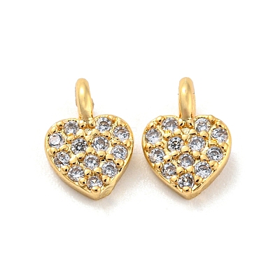 Rack Plating Brass Micro Pave Cubic Zirconia Charms KK-C038-04G-1