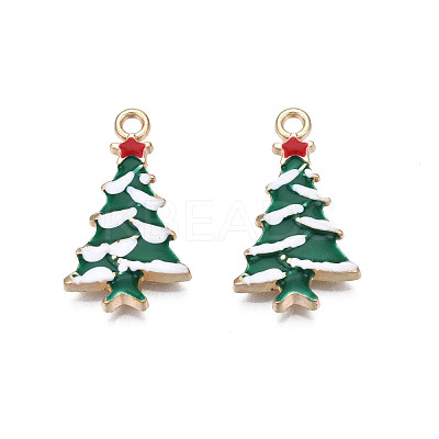 Rack Plating Alloy Enamel Pendants ENAM-N055-123-1
