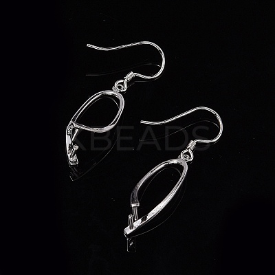 Anti-Tarnish Rhodium Plated 925 Sterling Silver Earring Findings STER-F048-38P-1