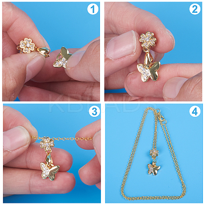 16Pcs 8 Style Brass Micro Pave Cubic Zirconia Ice Pick Pinch Bails KK-FH0003-43-1