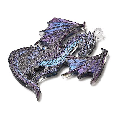 Transparent Printed Acrylic Pendants OACR-E043-03B-1