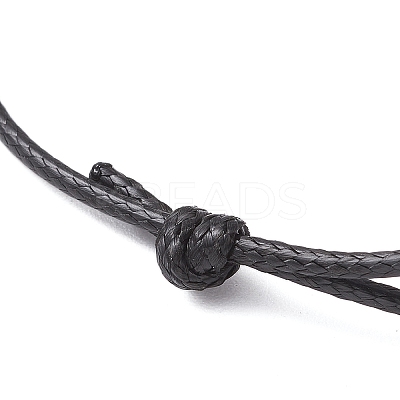 2Pcs 2 Colors Adjustable Waxed Polyester Cord Bracelet Making AJEW-JB01312-1