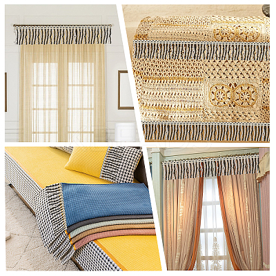 Two Tone Polyester Twisted Rope Tassel Fringe Trimming DIY-WH0304-703C-1