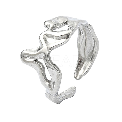 304 Stainless Steel Cuff Rings for Women RJEW-M019-38P-1