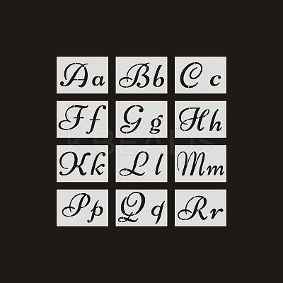 Letter A~Z/Number/Sign PET Plastic Hollow Painting Silhouette Stencil DRAW-PW0009-06-1