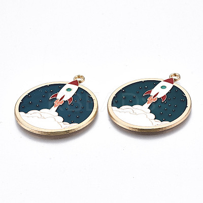 Eco-Friendly Alloy Enamel Pendants X-ENAM-Q437-016-NR-1