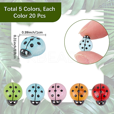 100Pcs 5 Colors Luminous Resin Decoden Cabochons RESI-CP0001-08-1