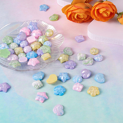 50Pcs 25 Styles Opaque Resin Cabochons CRES-BT0001-04-1