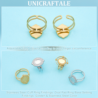 304 Stainless Steel Cuff Ring Findings FIND-UN0003-47B-1