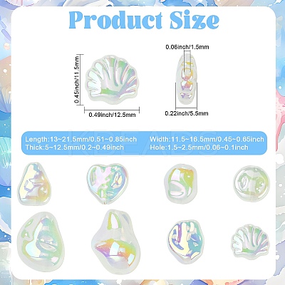 32Pcs 8 Styles UV Plating Opaque Acrylic Beads OACR-CJ0002-77-1