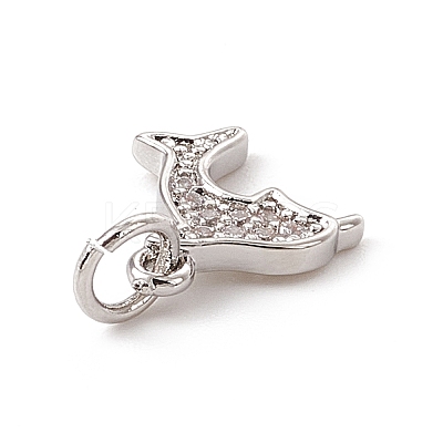 Brass Micro Pave Cubic Zirconia Charms ZIRC-F132-47P-1