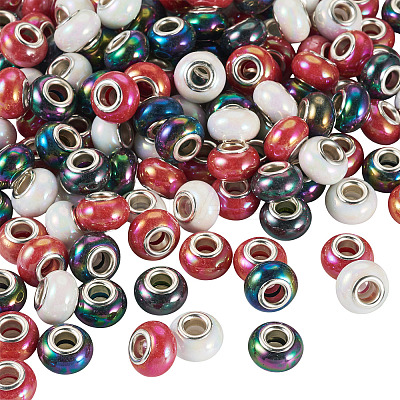150Pcs Opaque Resin European Beads RESI-TA0004-72B-1