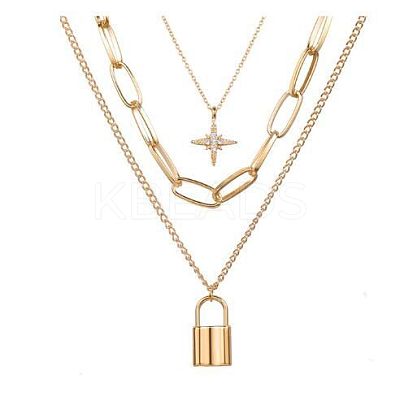 Alloy Pendant Layered Chain Necklaces for Women WGC39CD-07-1