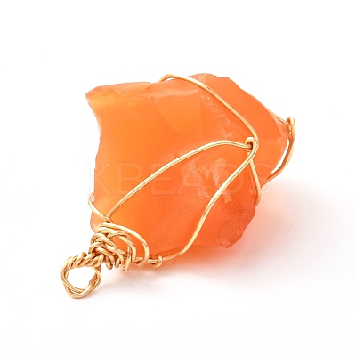 Rough Raw Natural Mixed Stone Pendants PALLOY-JF00848-1